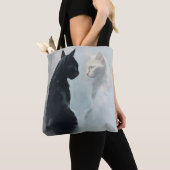 Cat Stare Tote Bag Umverpackung für Katzen Liebhab Tasche (Von Nahem)