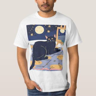 Cat Starry Day Van Gogh Cat for Cat Lover Cat Sun T-Shirt