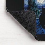Cat Starry Night Van Gogh Cat Art Lover Funny Cat Mousepad (Ecke)