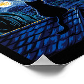 Cat Starry Night Van Gogh Cat Art Lover Funny Cat Poster (Ecke)