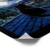 Cat Starry Night Van Gogh Cat Art Lover Funny Cat Poster (Ecke)