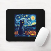 Cat Starry Night Van Gogh Cat for Cat Lover Cat Da Mousepad (Mit Mouse)