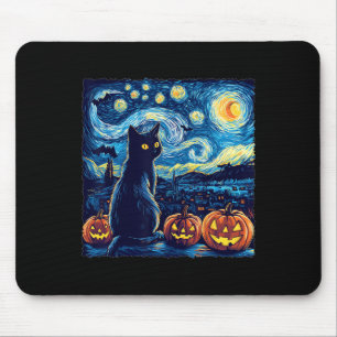 Cat Starry Night Van Gogh Cat for Cat Lover Cat Da Mousepad