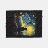 Cat Starry Night Van Gogh Cat for Cat Lover Cat Mo Fleecedecke (Vorderseite (Horizontal))