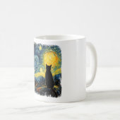 Cat Starry Night Van Gogh Cat for Cat Lover Cat Mo Kaffeetasse (VorderseiteRechts)