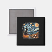 Cat Starry Night Van Gogh Cat for Cat Lover Cat Mo Magnet (Vorderseite/Rückseite)