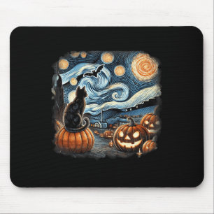 Cat Starry Night Van Gogh Cat for Cat Lover Cat Mo Mousepad
