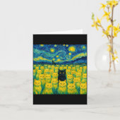 Cat Starry Night Van Gogh Cat For Cat Lover Karte (Gelbe Blume)