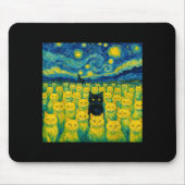 Cat Starry Night Van Gogh Cat For Cat Lover  Mousepad (Vorne)