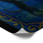 Cat Starry Night Van Gogh Cat Funny Cat Lover Mom Poster (Ecke)