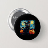 Cat Starry Night Van Gogh Cat Lover Pumpkins Baske Button (Vorne & Hinten)
