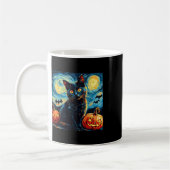 Cat Starry Night Van Gogh Cat Lover Pumpkins Baske Kaffeetasse (Links)