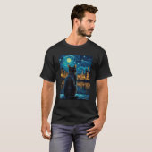 Cat Starry Night Van Gogh Geschenk für Katze Mama T-Shirt (Vorne ganz)