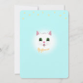Cat & Stars on Light Blue Boy Einladung zum Geburt (Rückseite)