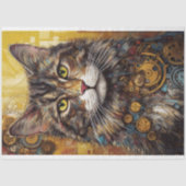 Cat Steampunk 1 Dekoupage Paper Seidenpapier (Vorderseite)