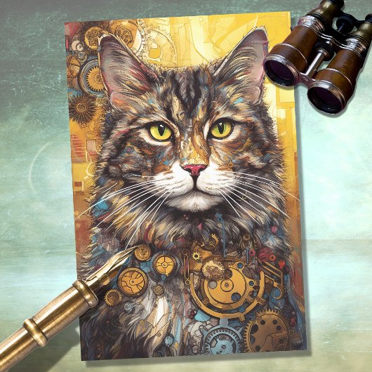 Cat Steampunk 1 Dekoupage Paper Seidenpapier