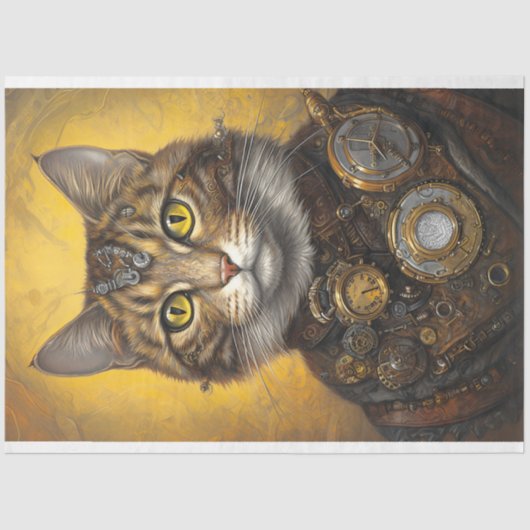 Cat Steampunk 2 Decoupage Paper Seidenpapier (Vorderseite)