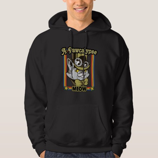 Cat Steampunk A Pawcalype Meow Retro Steam Punk Hoodie (Vorderseite)