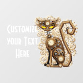 Cat Steampunk Vintag Retro Style Machine Fensteraufkleber (Blatt)
