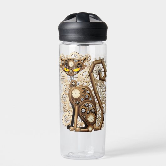 Cat Steampunk Vintag Retro Style Machine Trinkflasche (Vorderseite)