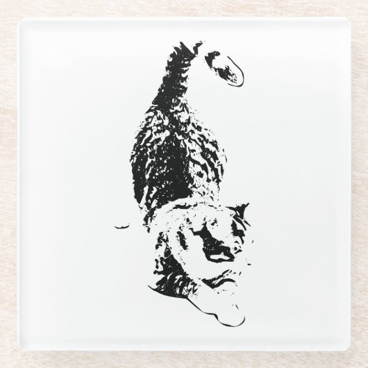 Cat Steps Through Fall Shadows Glasuntersetzer (Vorderseite)