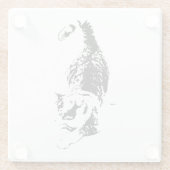 Cat Steps Through Fall Shadows Glasuntersetzer (Rückseite)