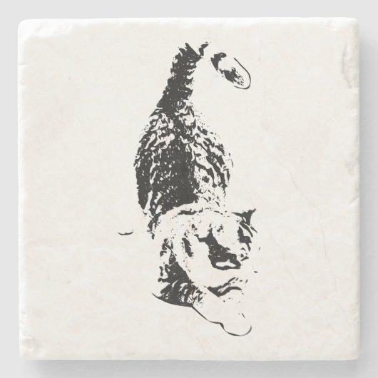 Cat Steps Through Fall Shadows Steinuntersetzer (Vorderseite)