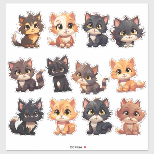 Cat Stickers die Aufkleber (Blatt)