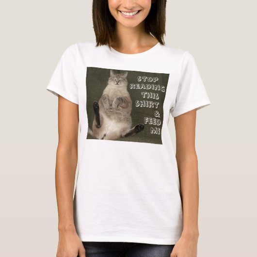 Cat "STOP READING SHIRT & FÜTTRE ME" Ladys Tank To (Vorderseite)