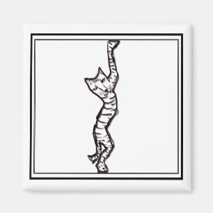 Cat Stretch Doodlenut von Cussdum Designs Magnet