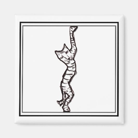 Cat Stretch Doodlenut von Cussdum Designs Magnet (Vorne)