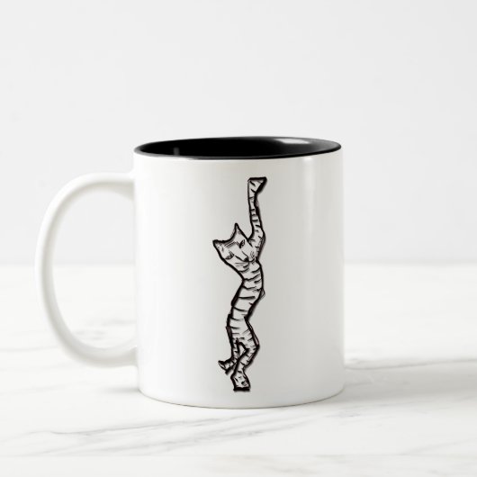 Cat Stretch! Zweifarbige Tasse (Links)