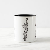 Cat Stretch! Zweifarbige Tasse (Mittel)