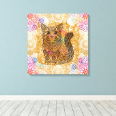 Cat Stretched Canvas Print Leinwanddruck (Insitu (Holzboden))