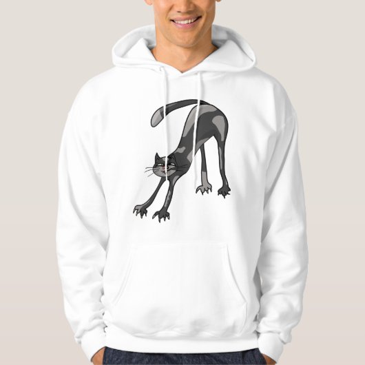 Cat Stretching Mens Hoodie (Vorderseite)