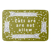 Cat Stretching Olive Badematte (Vorderseite)