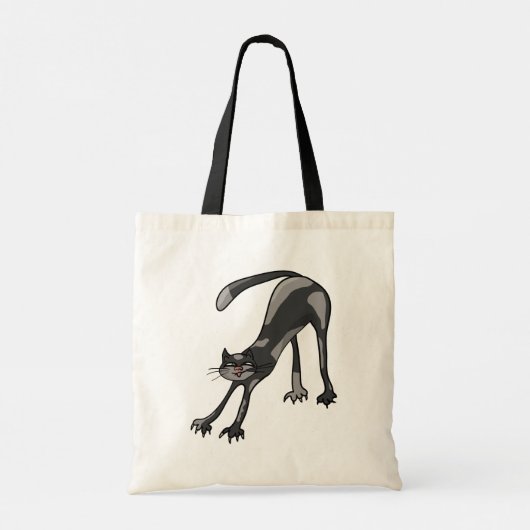 Cat Stretching Tote Bag Tragetasche (Rückseite)