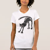 Cat Stretching Womens T - Shirt (Vorderseite)