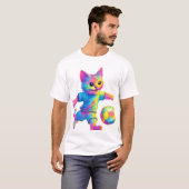 Cat Striker - Niedliche Fußballspielkatze T-Shirt (Vorne ganz)