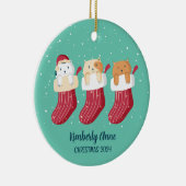 Cat Strumpfs Christmas Kitty Snowy Winter Holiday Keramik Ornament (Rechts)