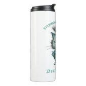 Cat Stubborn kümmert sich um Niedlichen, erstaunli Thermosbecher (Nach links gedreht)