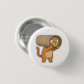 Cat Stuck in Toilet Paper Roll Button (Vorne & Hinten)