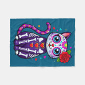 Cat Sugar Skull Cute Cat For Cat Lover Cat-m Fleecedecke (Vorderseite (Horizontal))