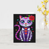 Cat Sugar Skull Cute Cat For Cat Lover Cat-m Karte (Gelbe Blume)