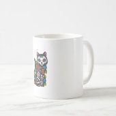 Cat Sugar Skull Mexico Calavera Dia De Los Muertos Kaffeetasse (VorderseiteRechts)