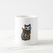 Cat Sugar Skull Mexico Calavera Dia De Los Muertos Kaffeetasse (Mittel)