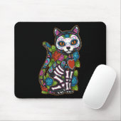 Cat Sugar Skull Mexico Calavera Dia De Los Muertos Mousepad (Mit Mouse)