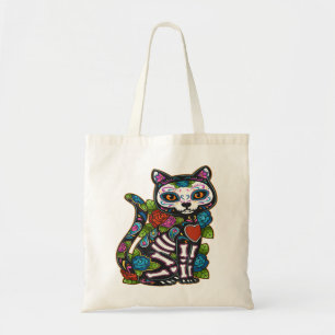Cat Sugar Skull Mexico Calavera Dia De Los Muertos Tragetasche