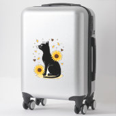 Cat Sunflower Christmas Tree Sun Flower Cat Lover Aufkleber (Koffer)