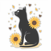 Cat Sunflower Christmas Tree Sun Flower Cat Lover Aufkleber (Vorderseite)